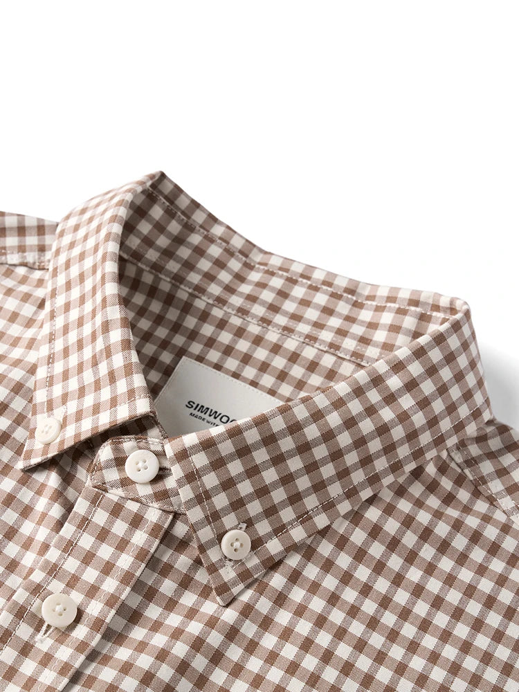 Liquid Ammonia Finish Plaid Casual Shirt