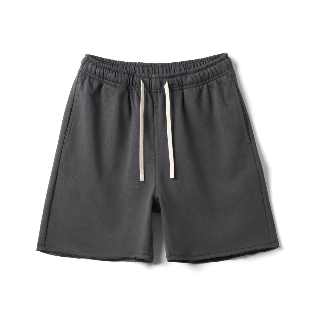 Raw Hem Drawstring Athletic Shorts