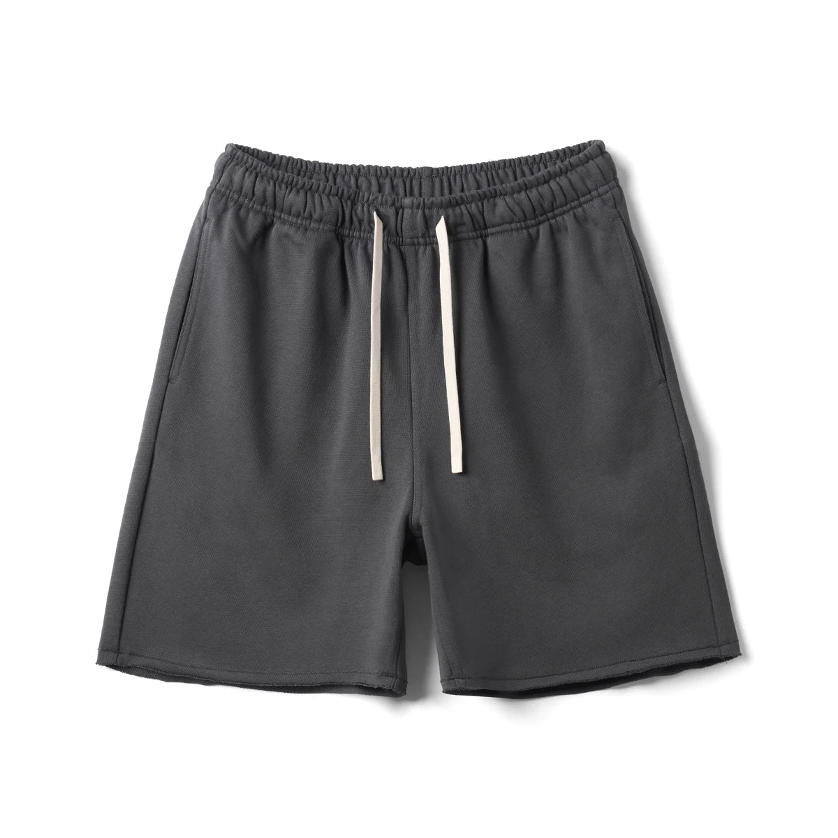 Raw Hem Drawstring Athletic Shorts