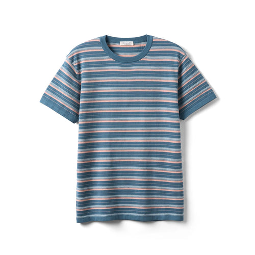 14-Gauge Jacquard Contrast Striped Knit T-Shirt