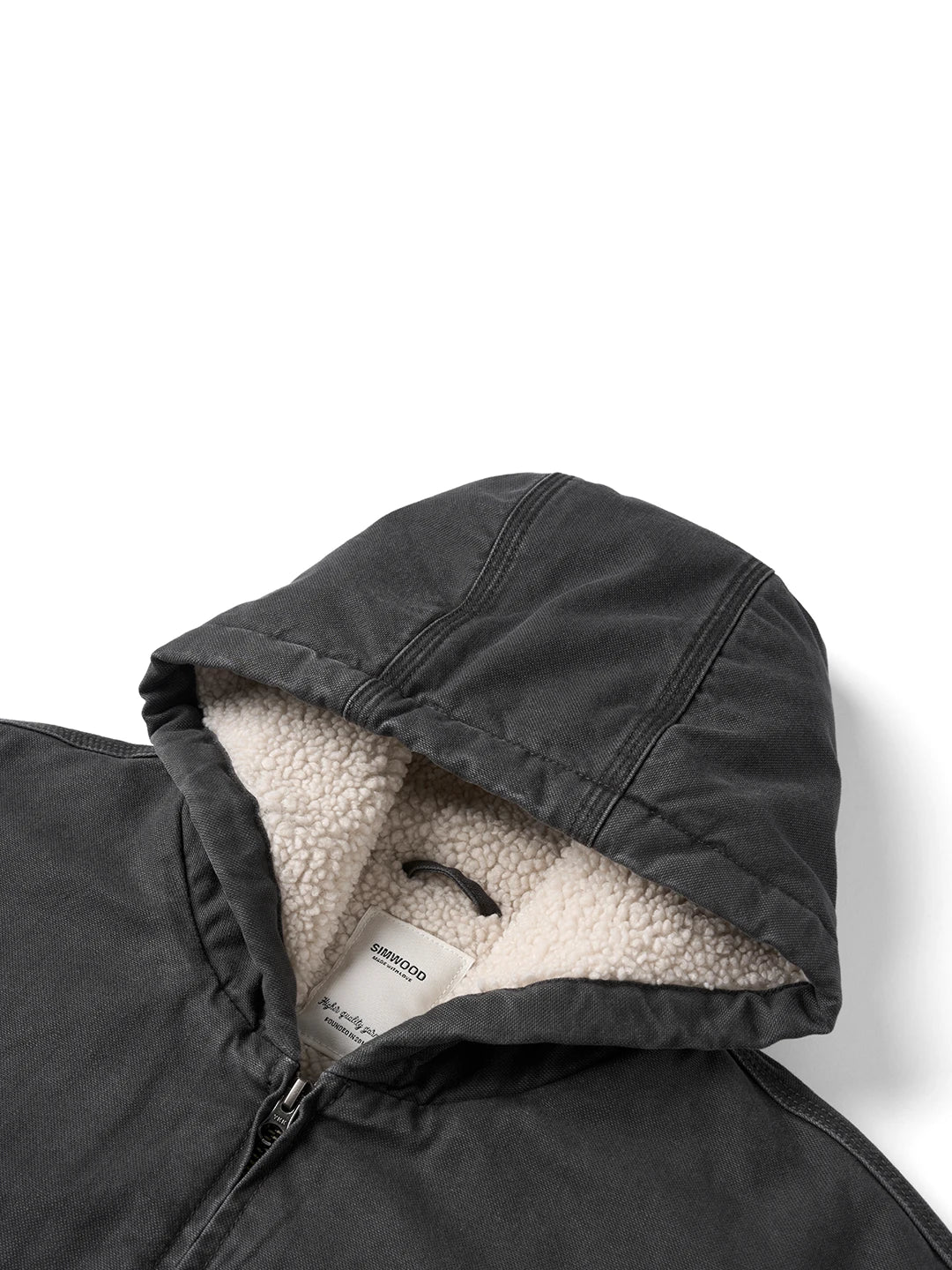 Vintage Washed Sherpa Lined Hooded Jacket