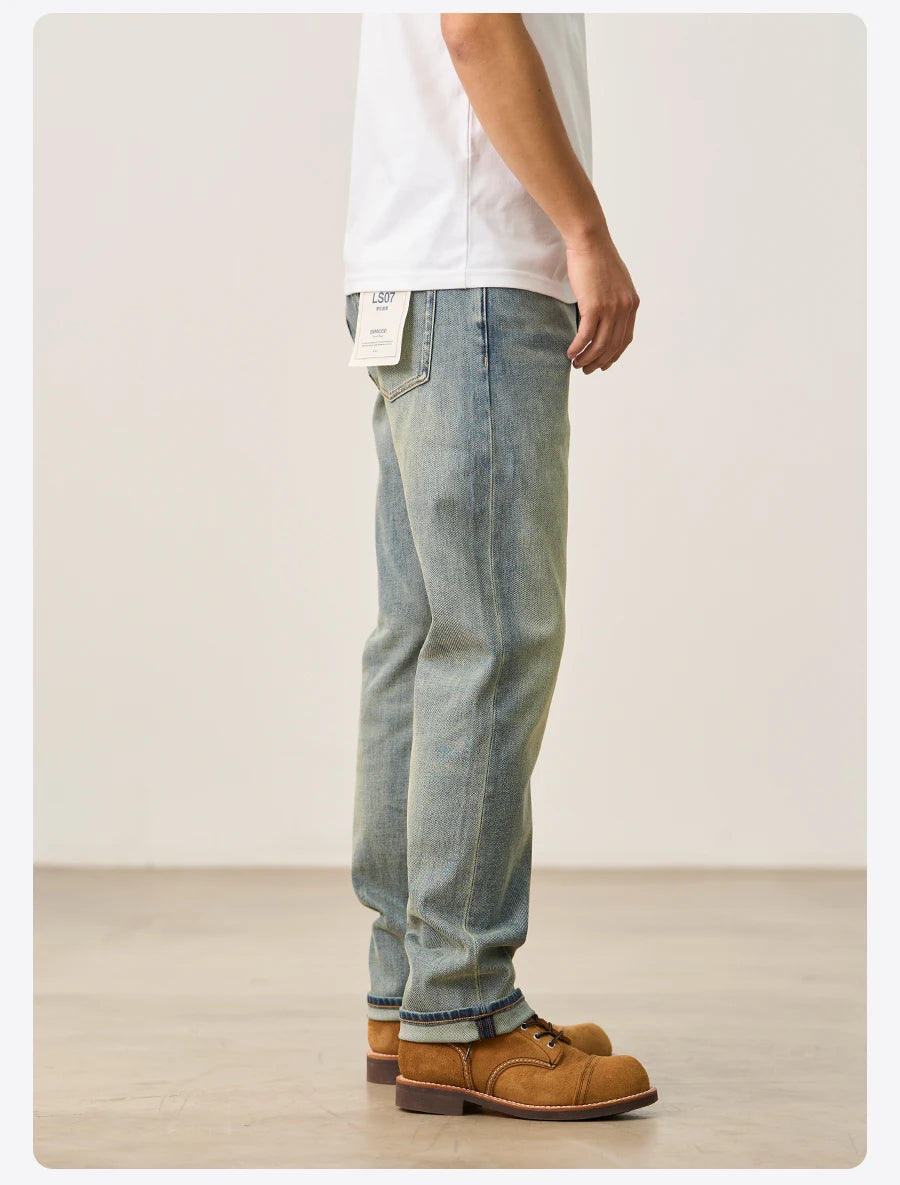 Vintage Washed Elastic Jeans