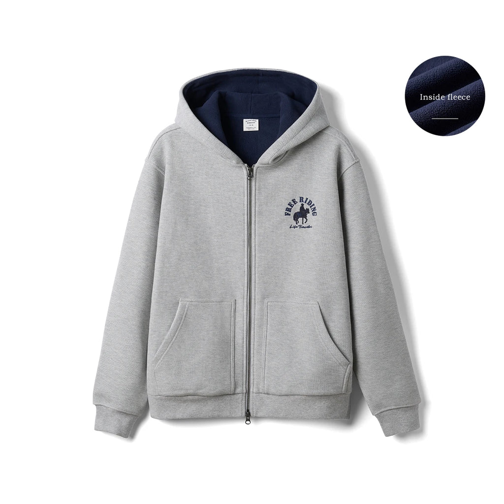 Pique Fleece-Lined Warm Hoodie