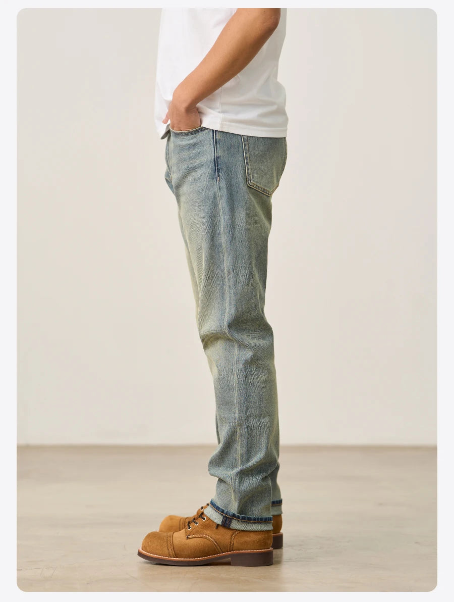 Vintage Washed Elastic Jeans