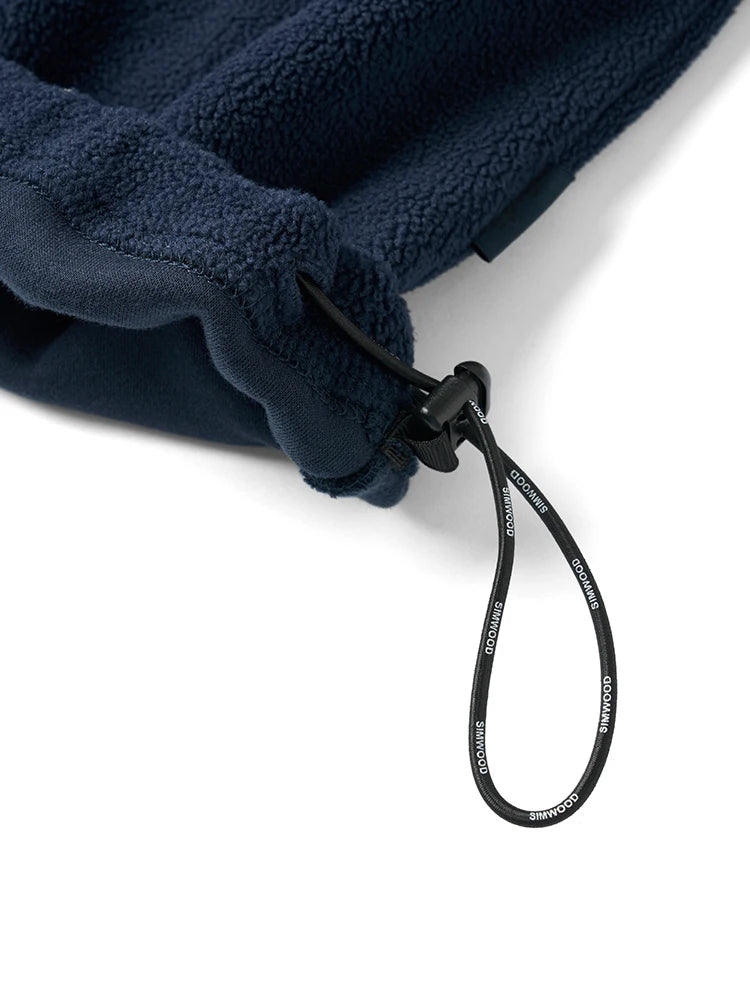 Warm Embroidered Polar Fleece Hoodie
