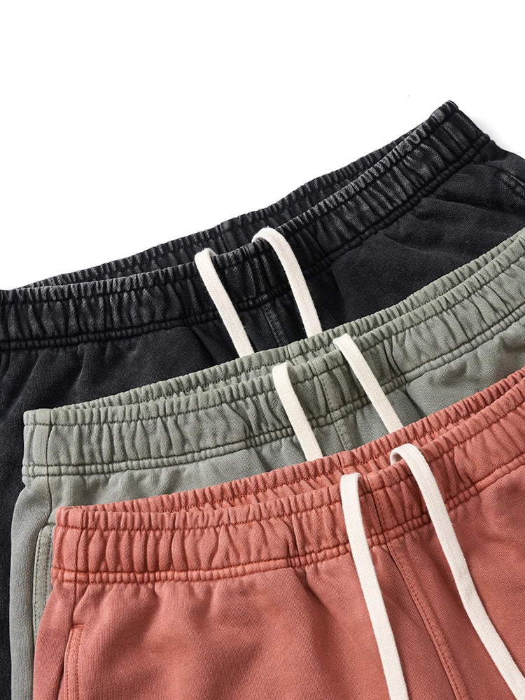 Dark Washed Raw Hem Sweat Shorts