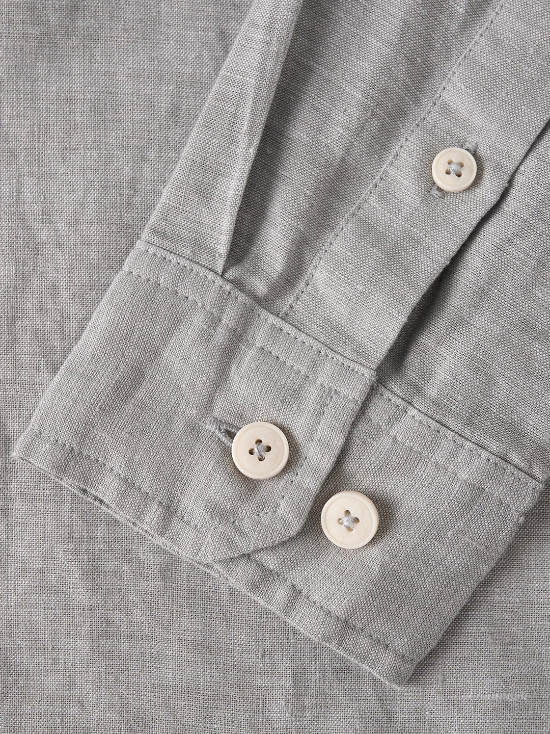 Natural Linen Stand Collar Beach Shirt