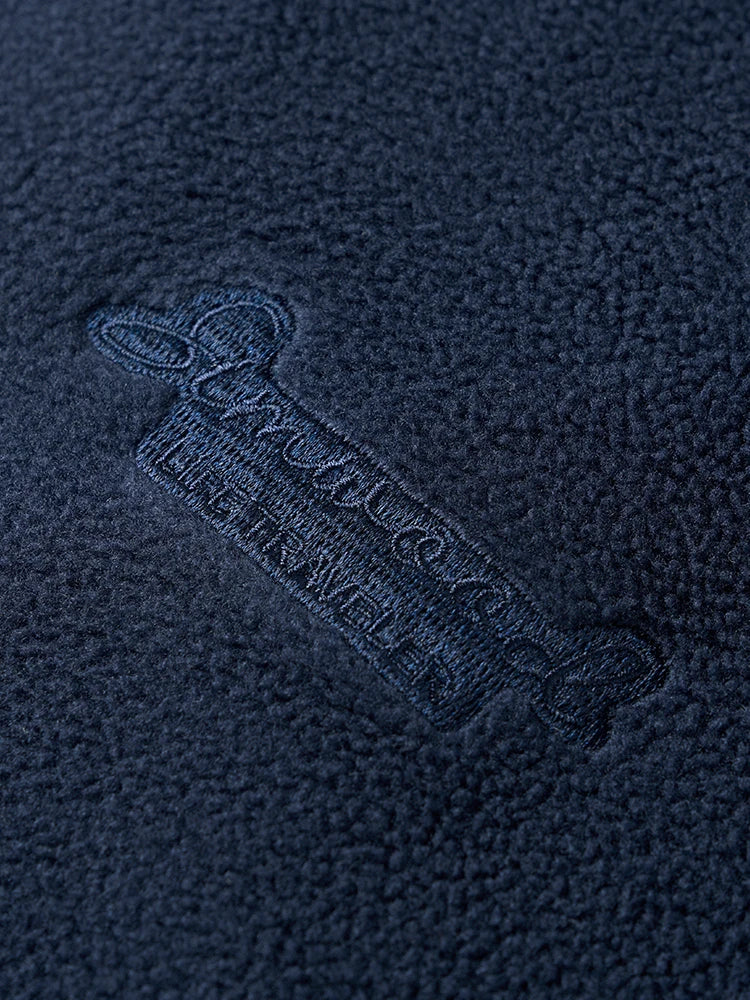 Warm Embroidered Polar Fleece Hoodie