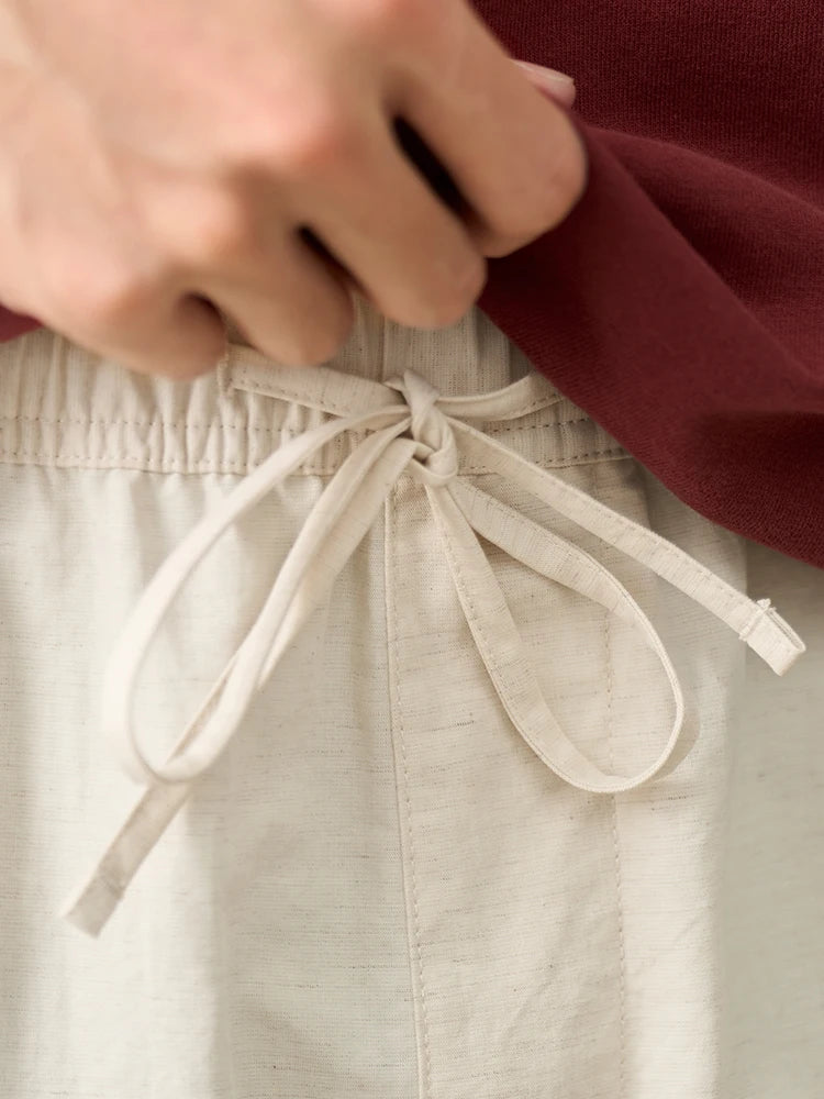 Breathable Drawstring Cotton Linen Shorts