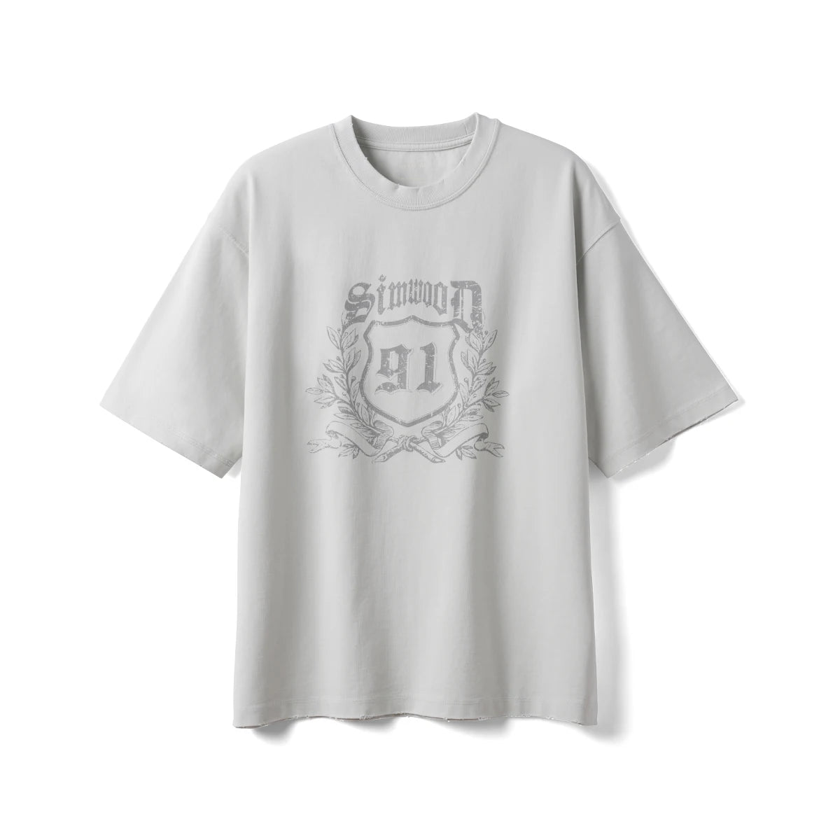 Vintage Letter Print Raw Hem T-Shirt