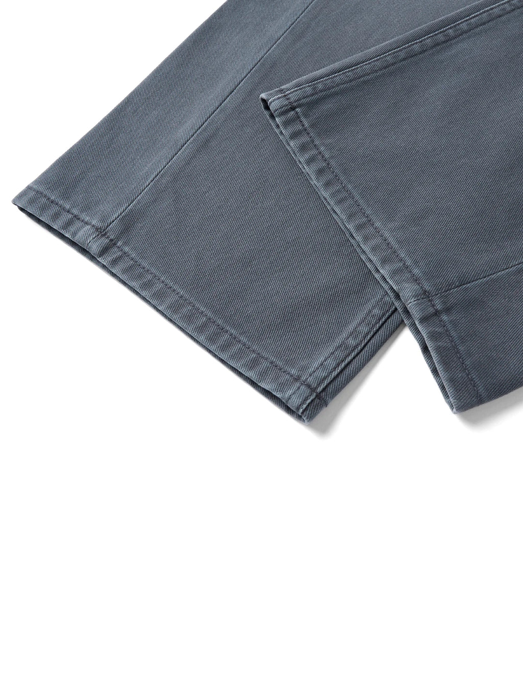 Curved Wide Leg Twill Denim Jeans