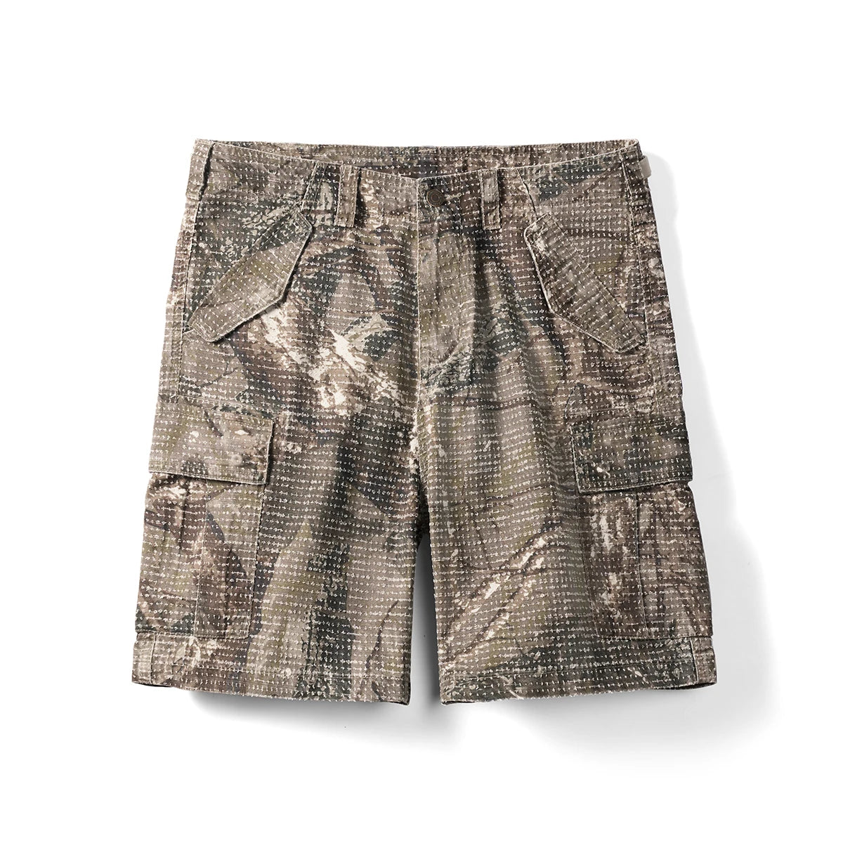 Vintage Ripped Camouflage Cargo Shorts