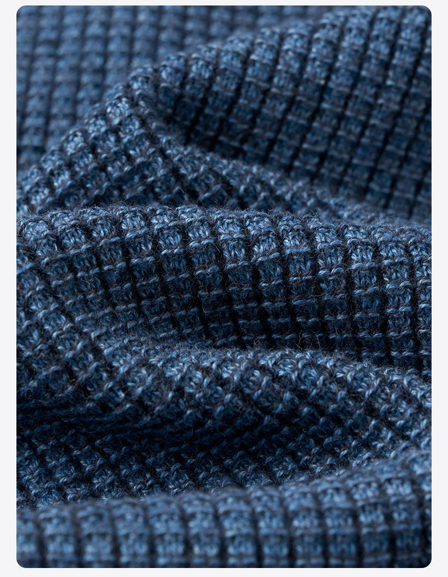 Waffle Textured Crewneck Sweater