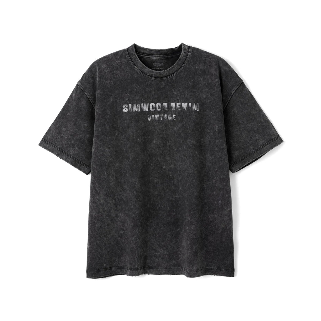 Vintage Snow Wash Distressed Print T-Shirt