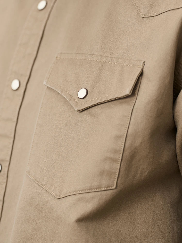 Wax Enzyme Washed Western Shirt