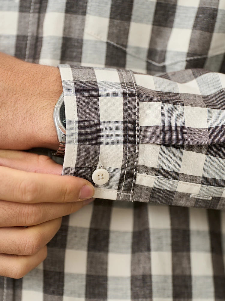 Linen Cotton Plaid Casual Shirt