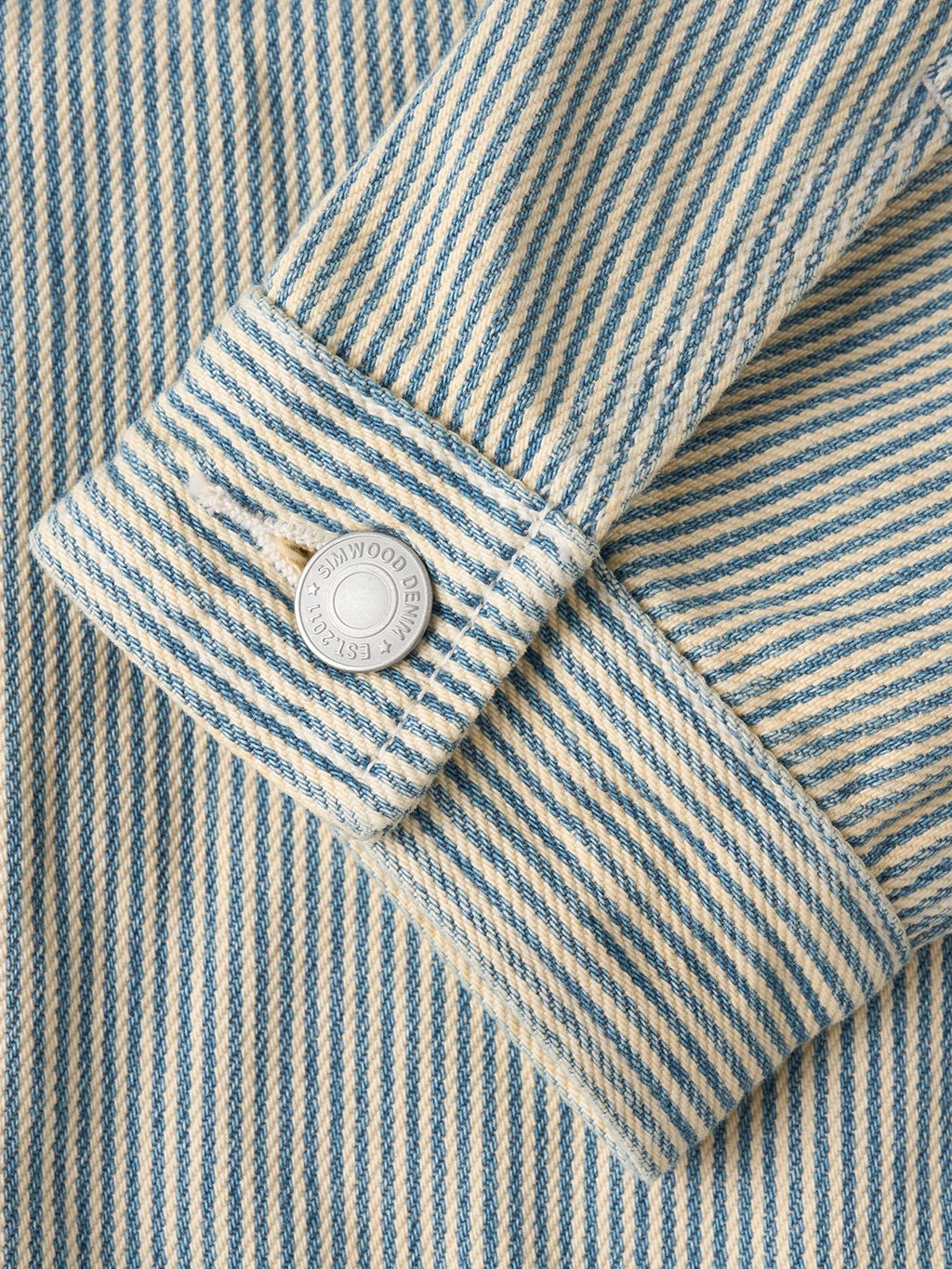 Washed Striped Denim Workwear Jacket