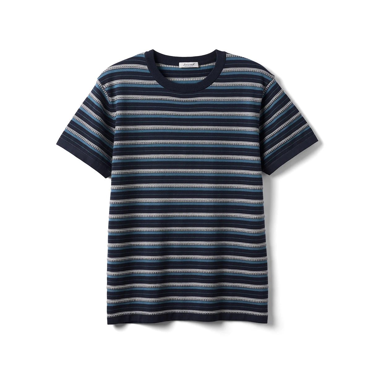14-Gauge Jacquard Contrast Striped Knit T-Shirt