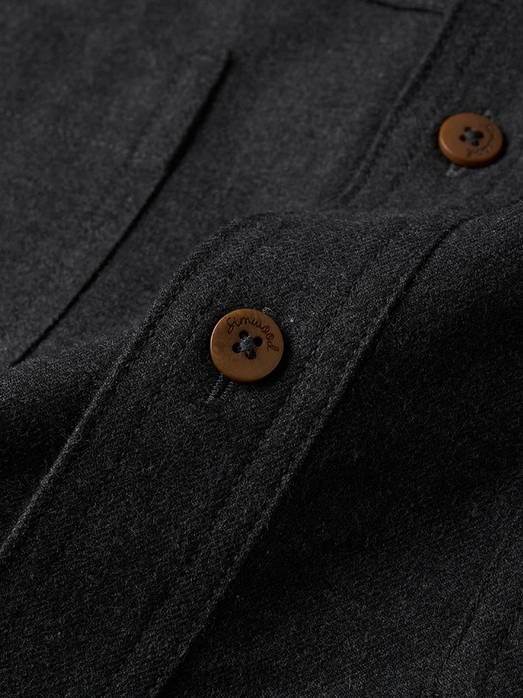 Cotton Wool Blend Casual Shirt