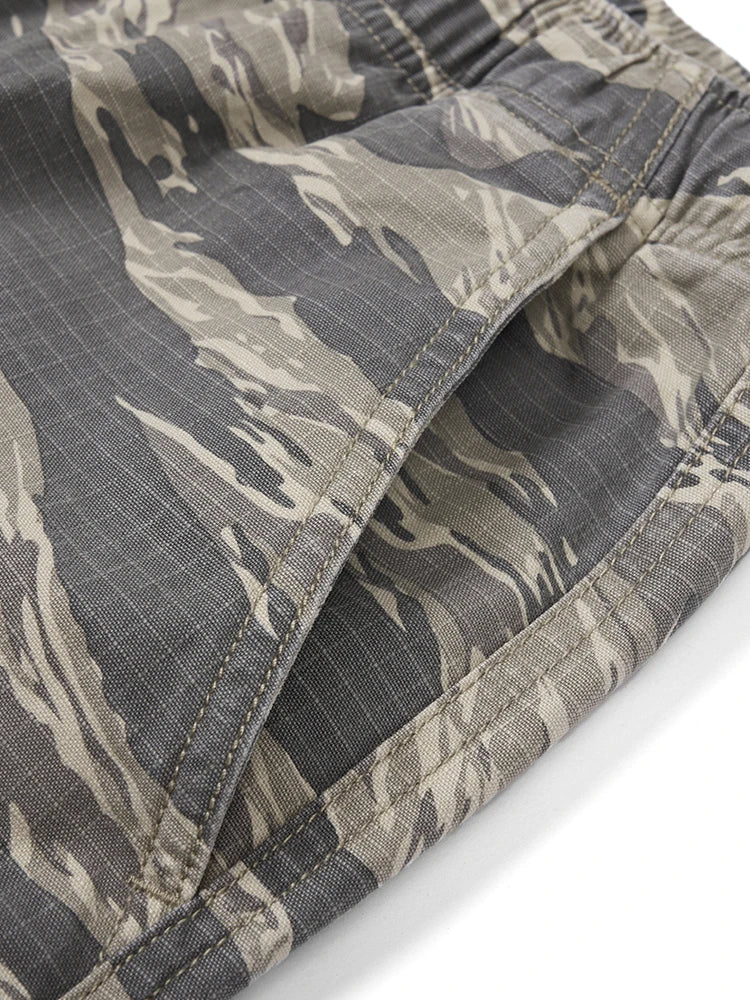 Vintage Washed Camouflage Cargo Shorts