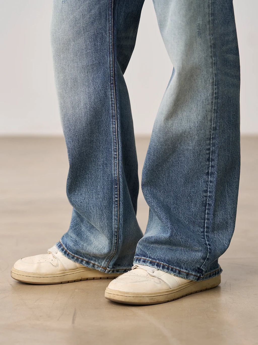 Vintage Washed Wide Leg Jeans