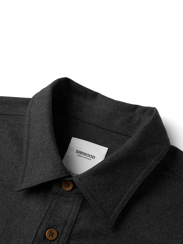 Cotton Wool Blend Casual Shirt