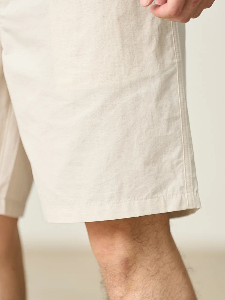 Breathable Drawstring Cotton Linen Shorts