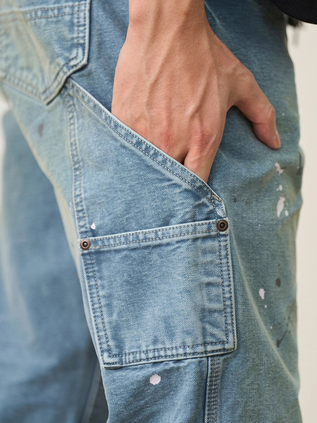 Paint Splatter Denim Logger Pants