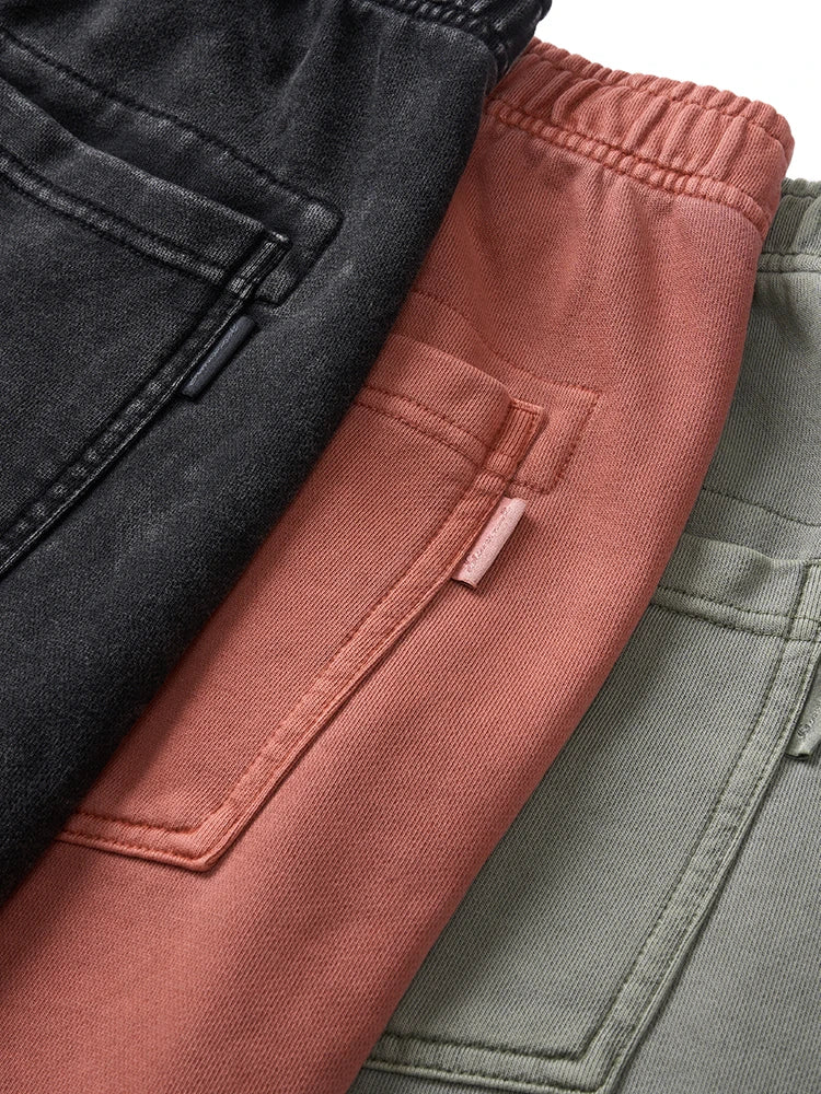 Dark Washed Raw Hem Sweat Shorts
