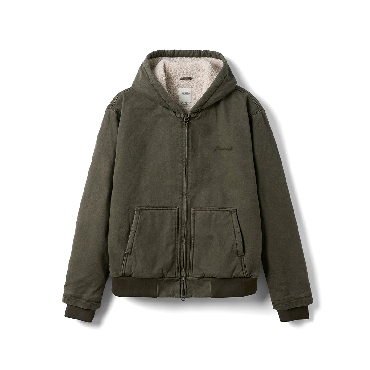Vintage Washed Sherpa Lined Hooded Jacket