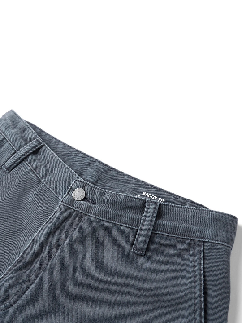 Curved Wide Leg Twill Denim Jeans