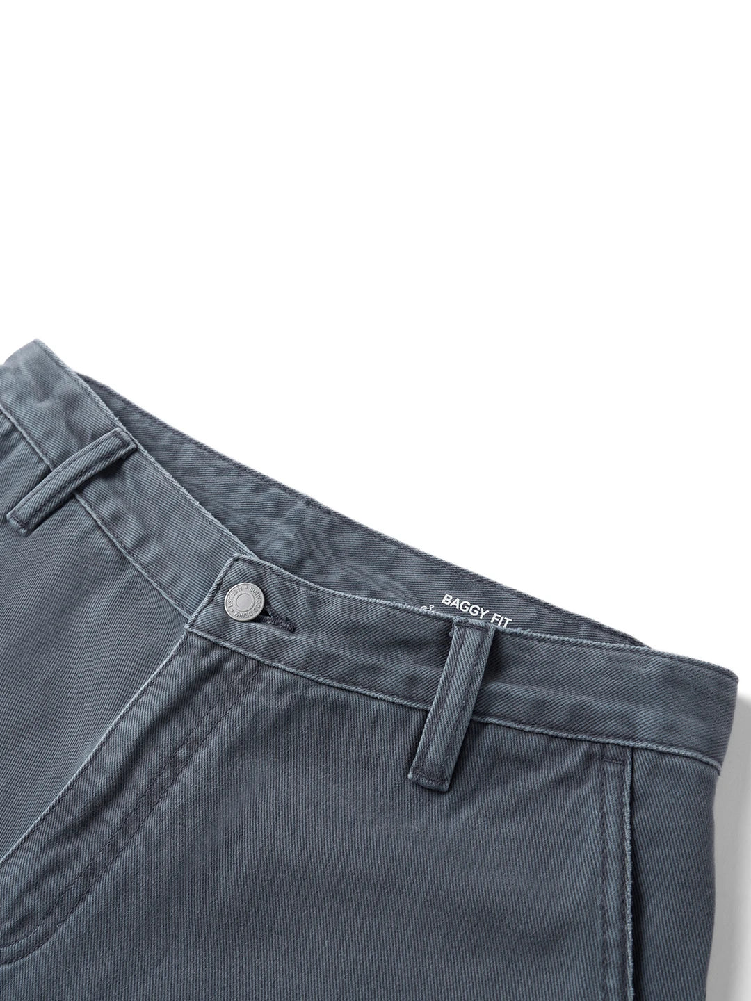 Curved Wide Leg Twill Denim Jeans