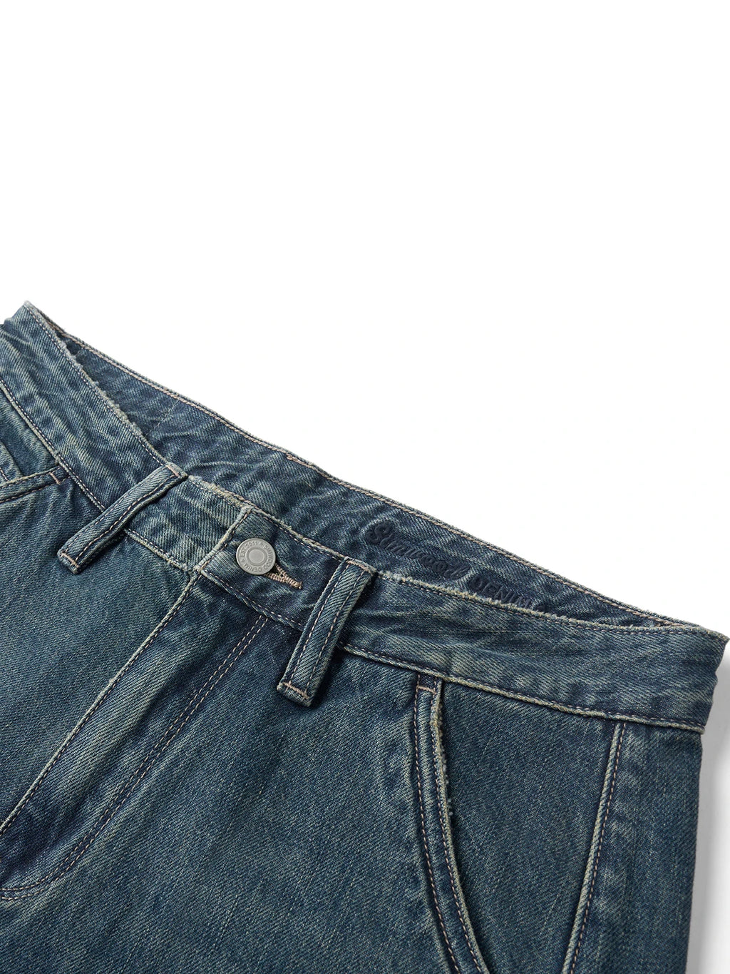 Vintage Washed Draped Baggy Jeans
