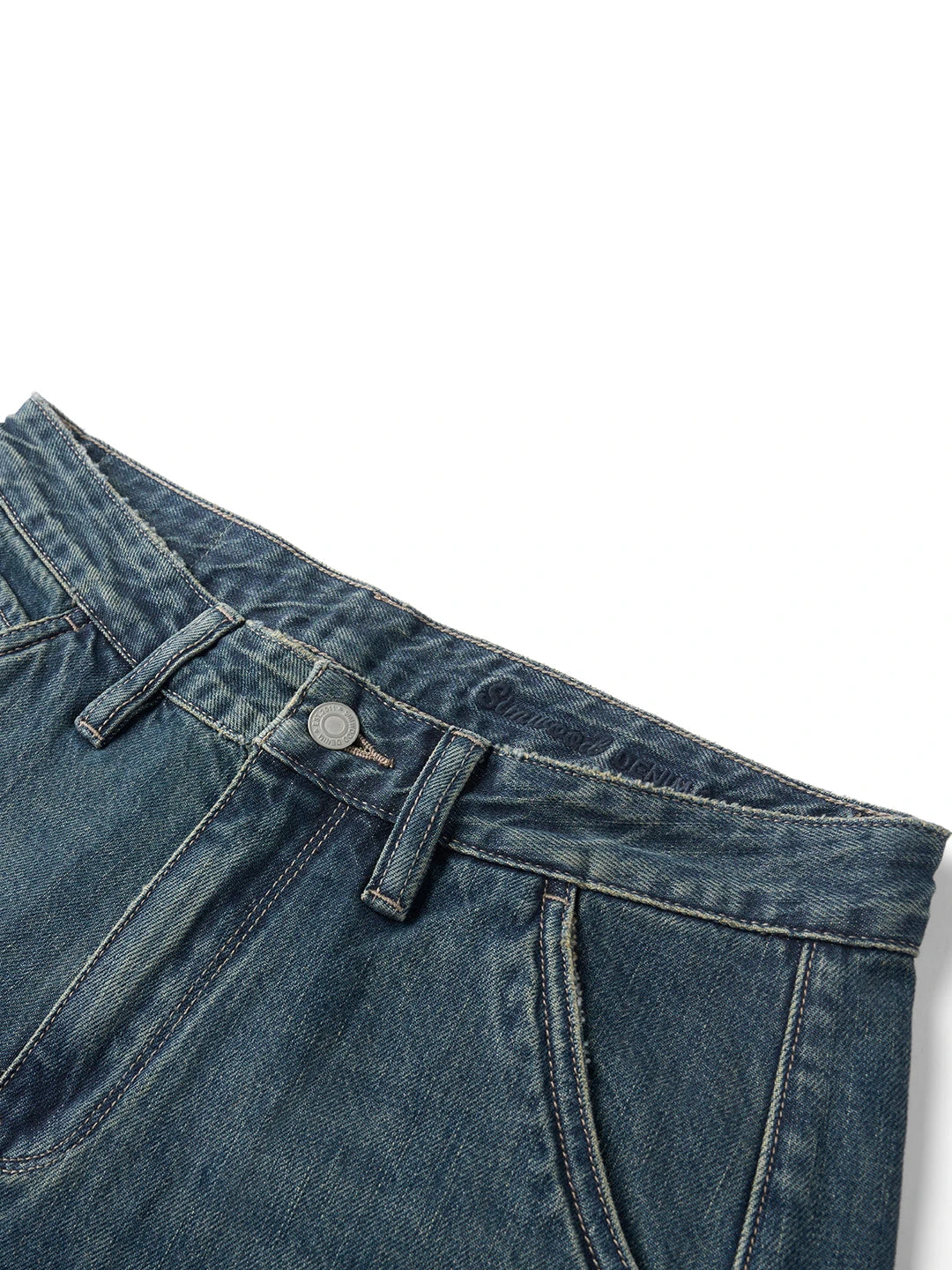 Vintage Washed Draped Baggy Jeans