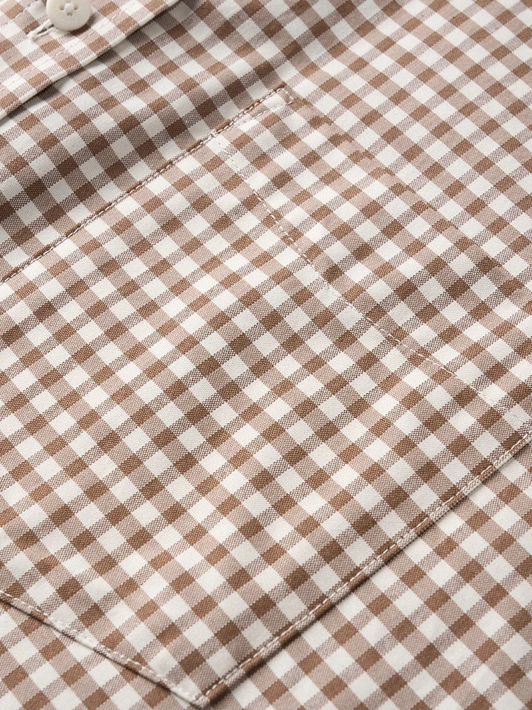 Liquid Ammonia Finish Plaid Casual Shirt