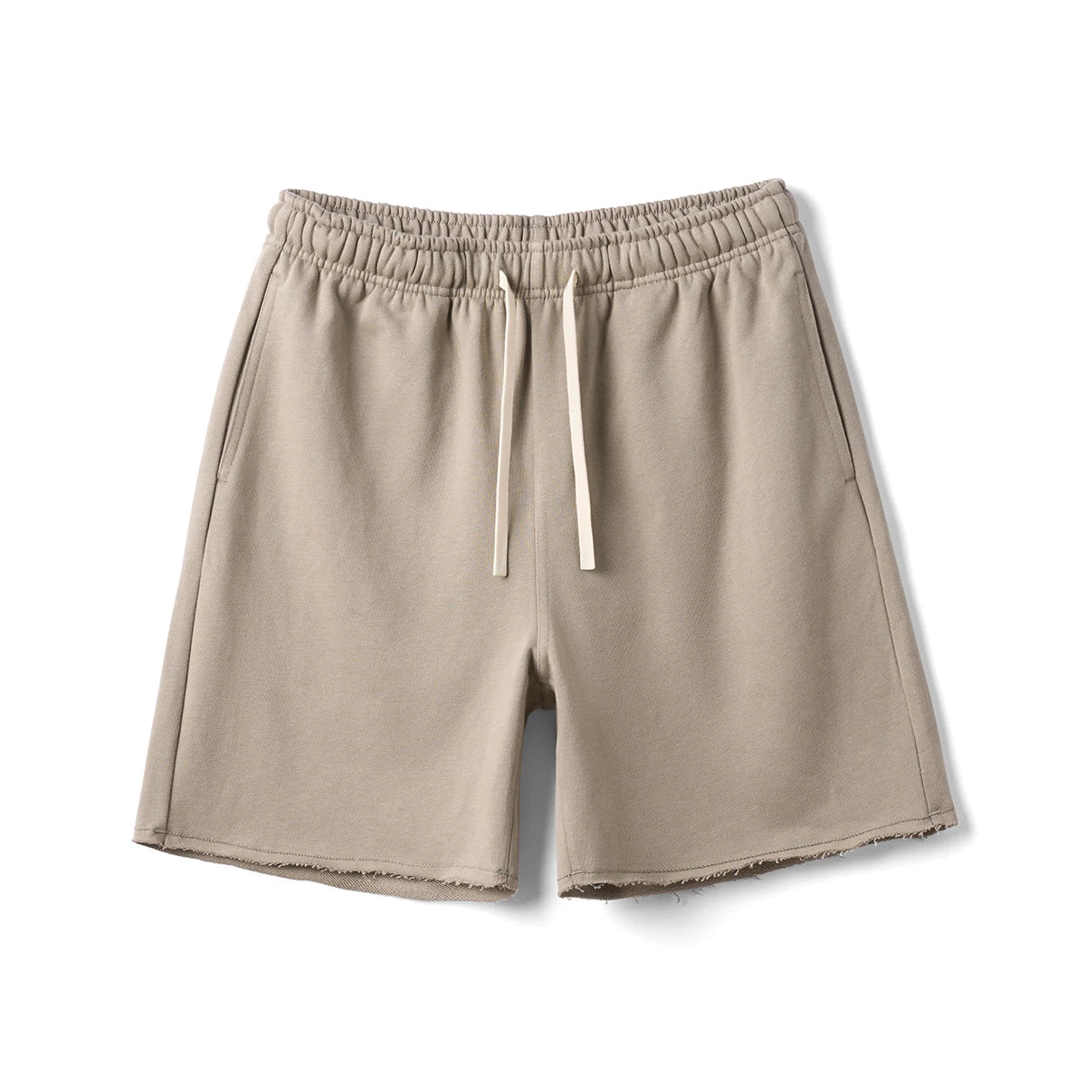 Raw Hem Drawstring Athletic Shorts