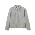 Washed Striped Denim Workwear Jacket
