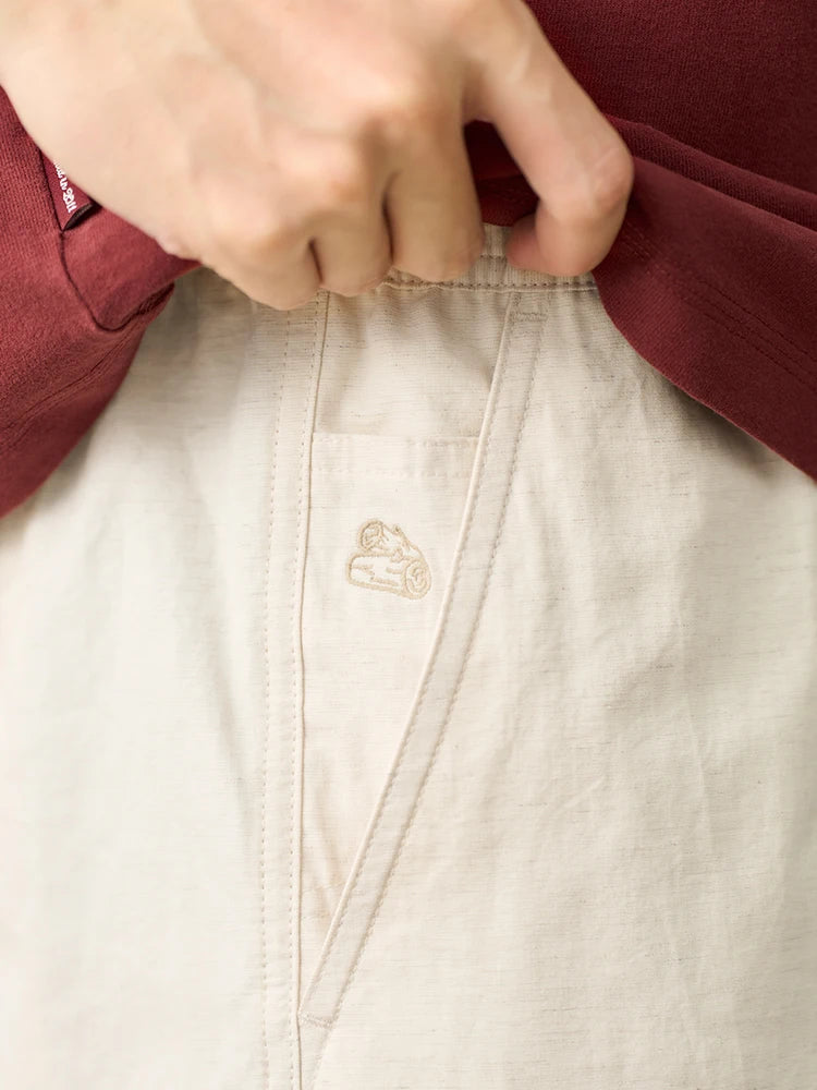 Breathable Drawstring Cotton Linen Shorts