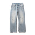 Vintage Washed Distressed Wide Leg Jeans