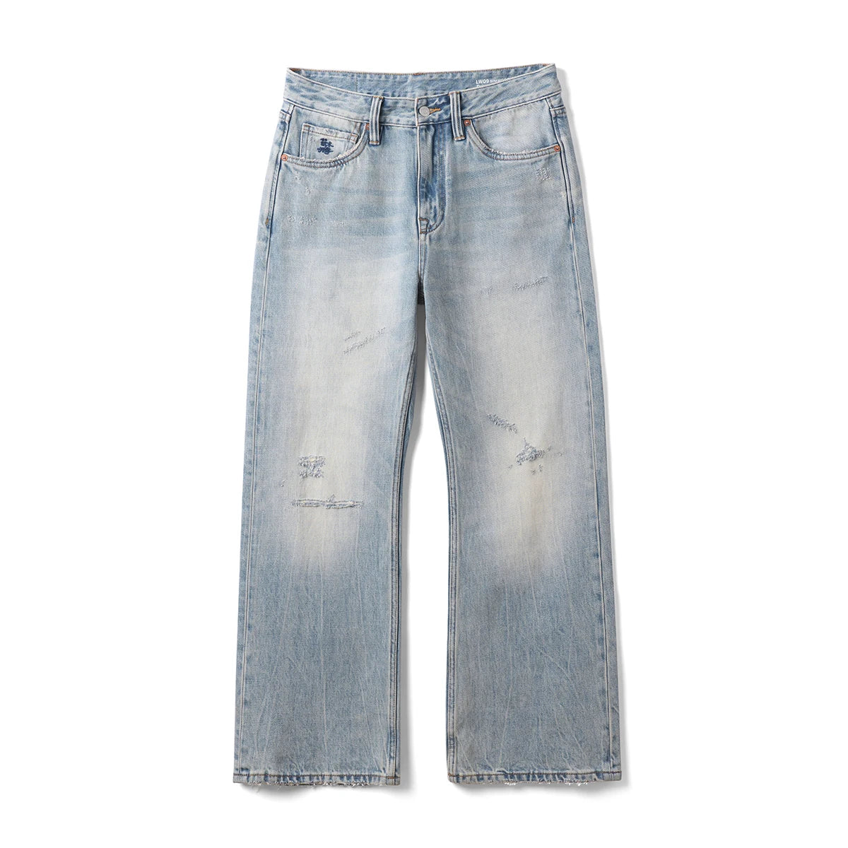 Vintage Washed Distressed Wide Leg Jeans