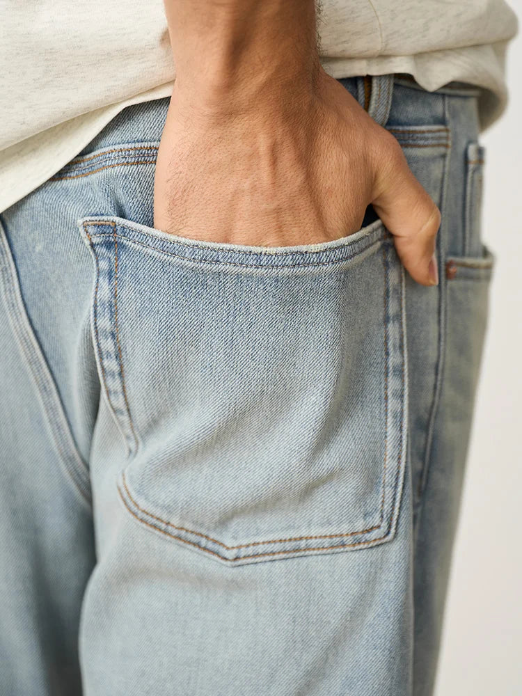 Vintage Washed Elastic Jeans