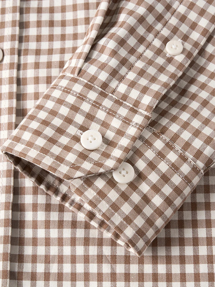Liquid Ammonia Finish Plaid Casual Shirt