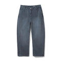 Curved Wide Leg Twill Denim Jeans