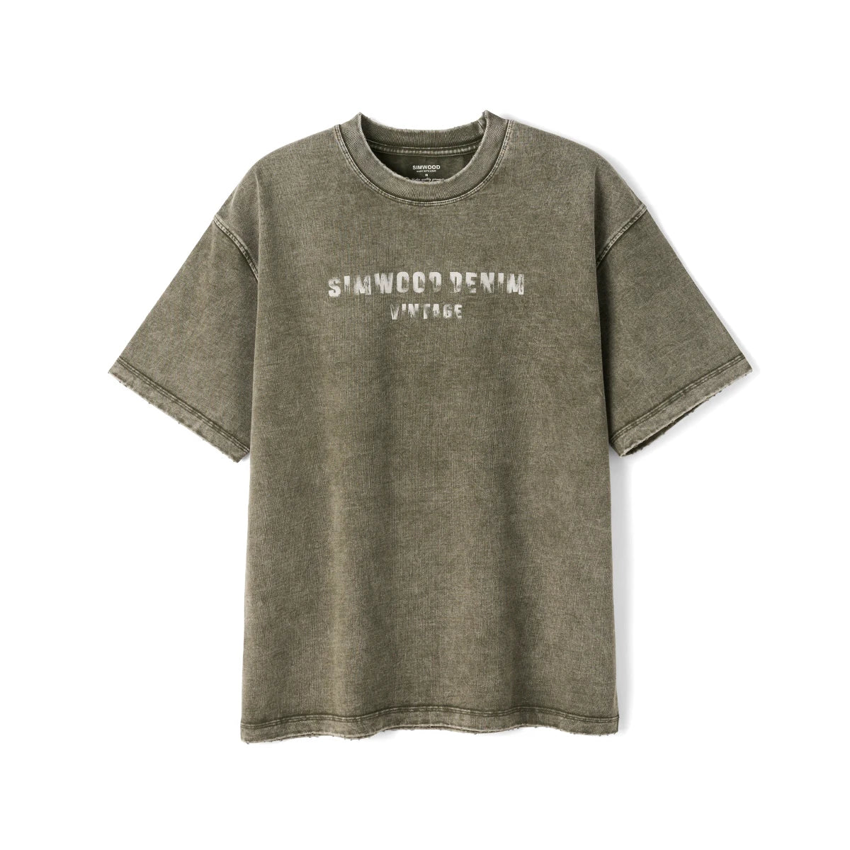 Vintage Snow Wash Distressed Print T-Shirt