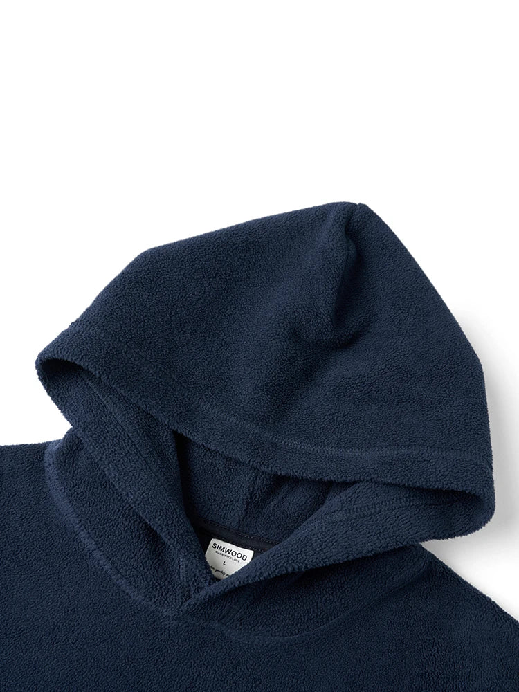 Warm Embroidered Polar Fleece Hoodie
