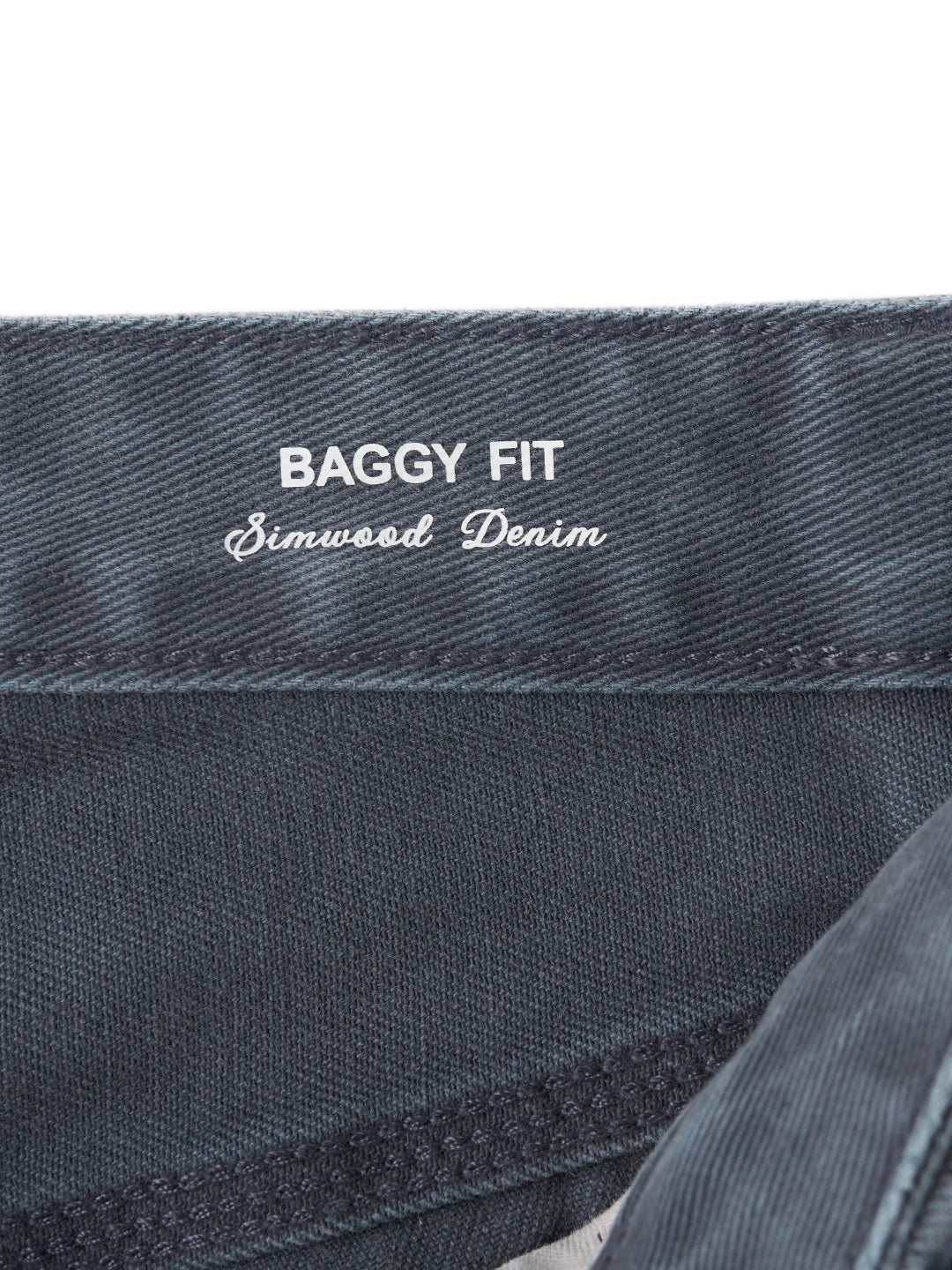 Curved Wide Leg Twill Denim Jeans