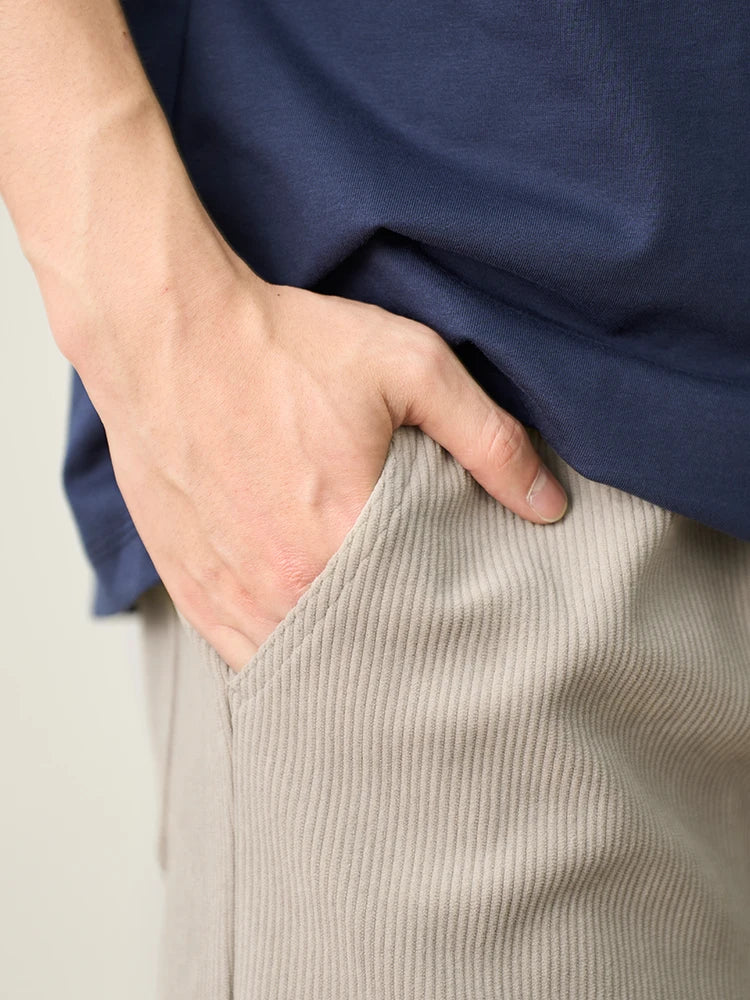 Drawstring Corduroy Pants