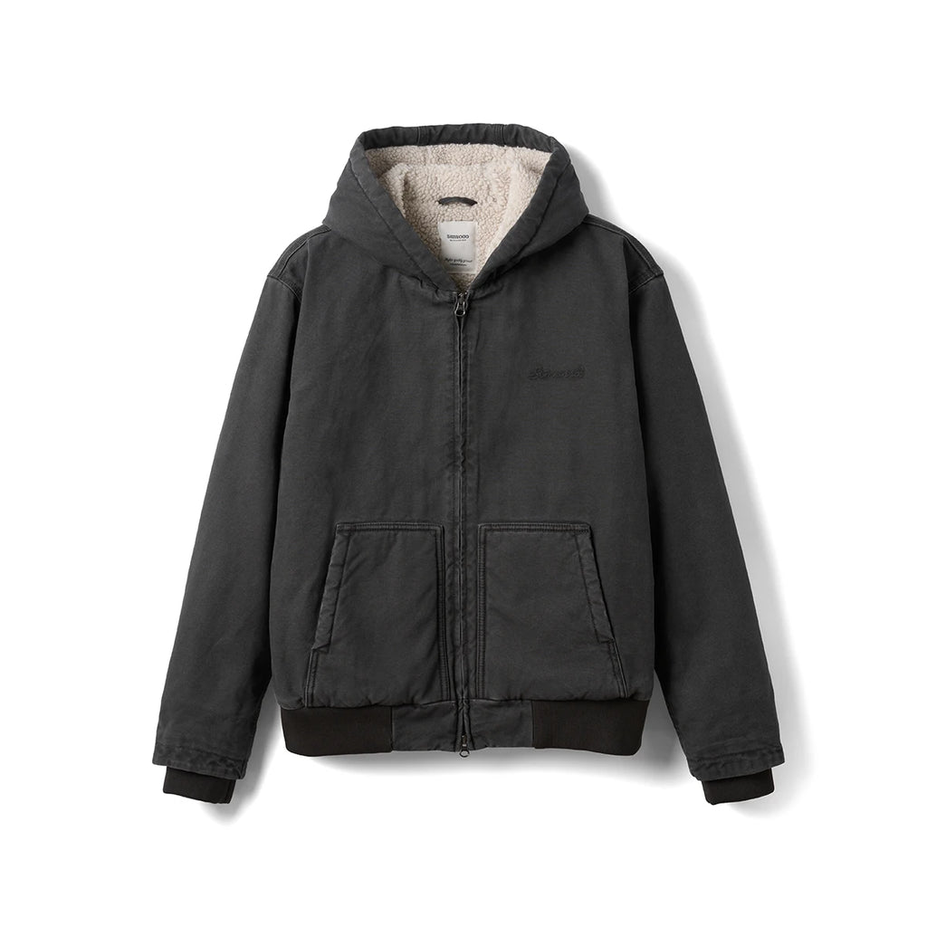 Vintage Washed Sherpa Lined Hooded Jacket