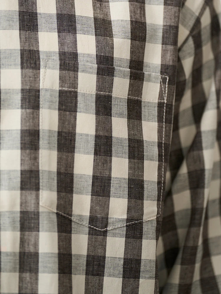 Linen Cotton Plaid Casual Shirt